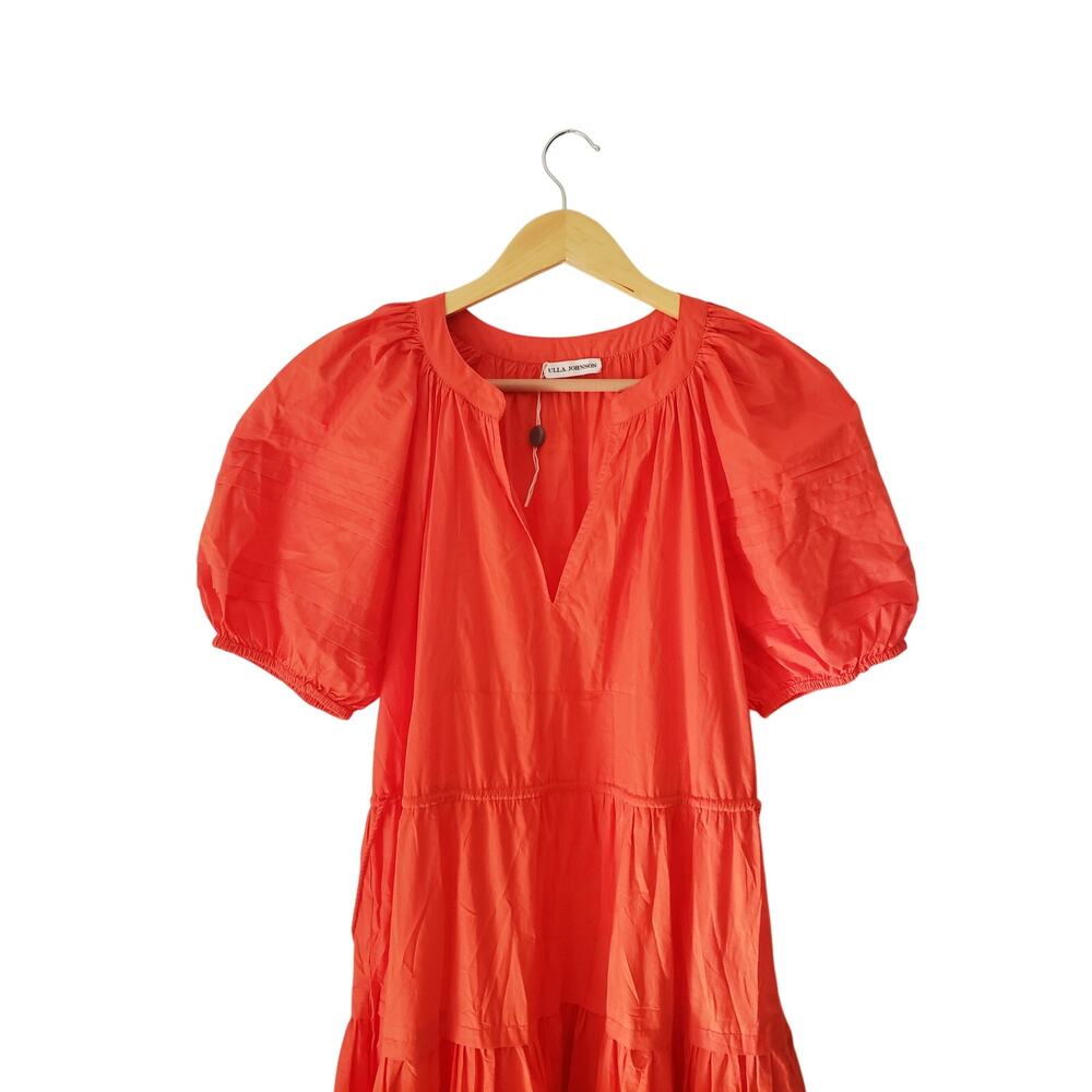 Ulla Johnson Claribel Midi Dress Poppy Orange Cot… - image 2